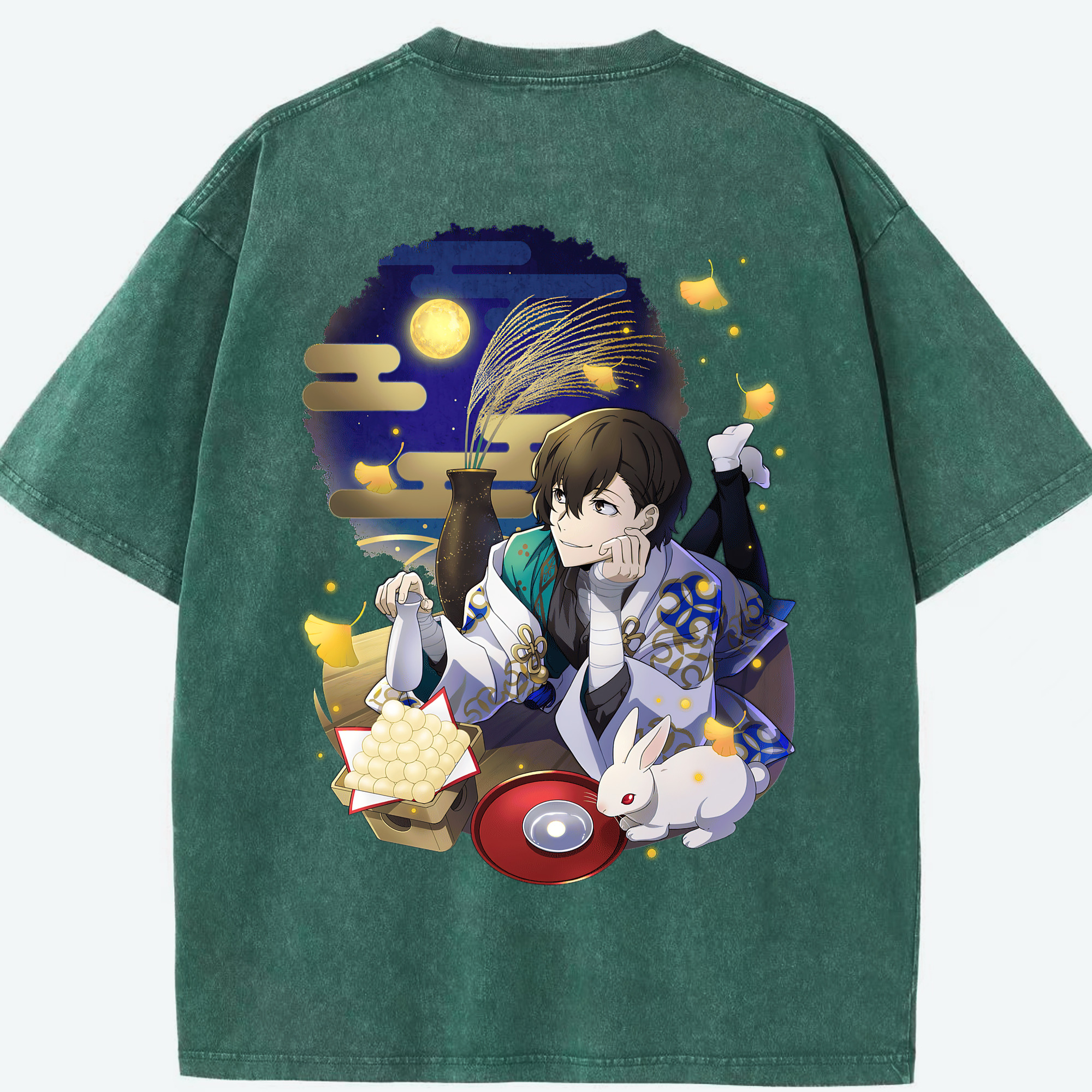 （画像用） 文豪ストレイドッグス Bungo Stray Dogs 綿100% ヴィンテージ風 半袖Tシャツ（背面プリント）